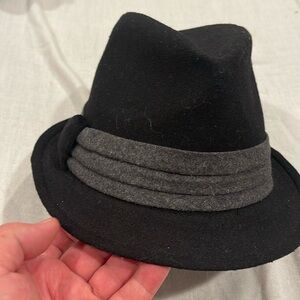 OLSENBOYE fedora hat black wool blend